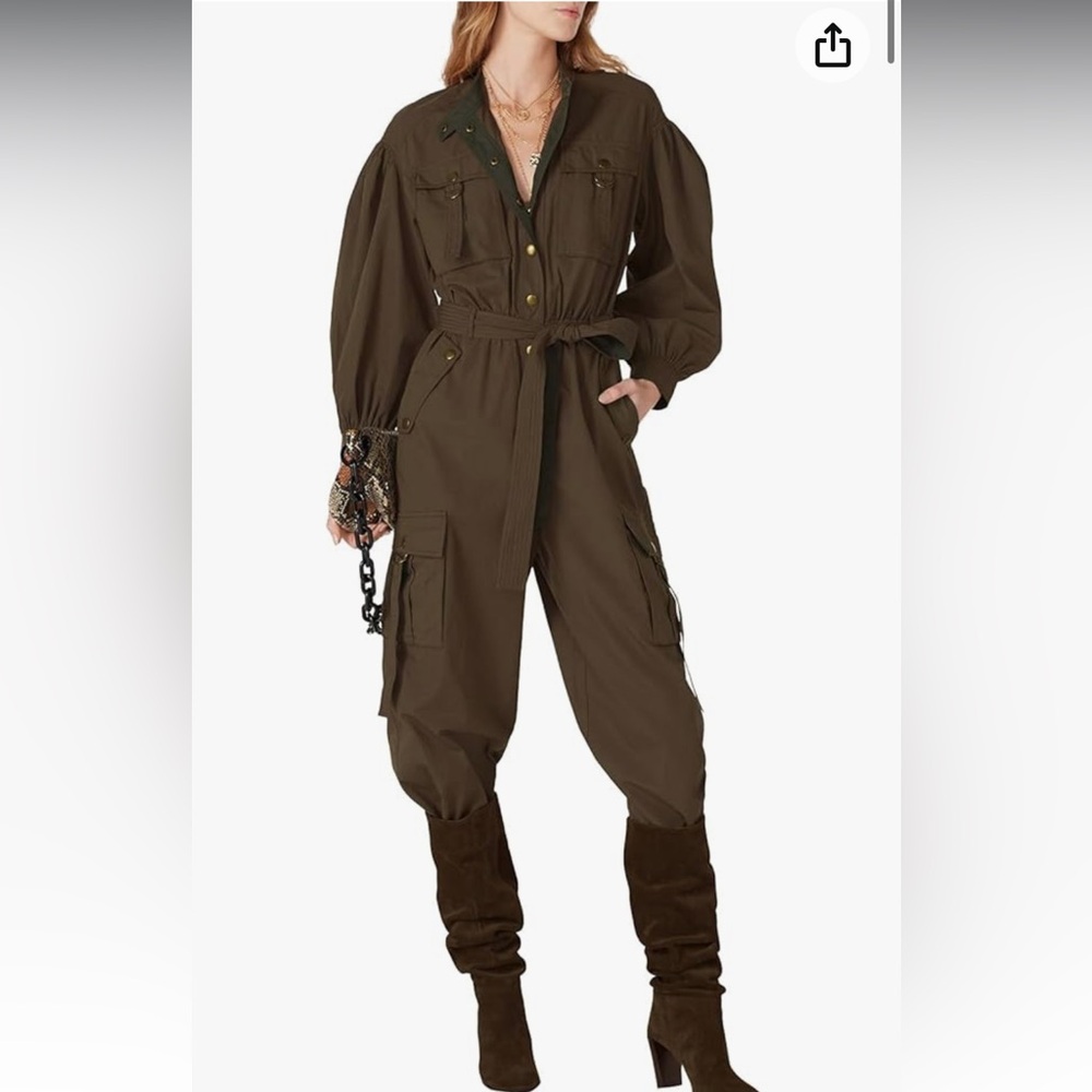 Ulla Johnson Reverie Jumpsuit in Fatigue